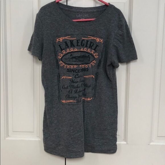 🍭*6/$30* Lake Girl heather tee shirt - S - Picture 1 of 4